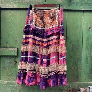Beautiful OOAK Vintage bohemian Gypsy Skirt : belly dance